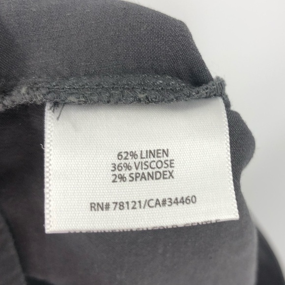 Eileen Fisher Size 10 Linen Blend Pants Pleated Side Zip Cropped Graphite Gray - Picture 6 of 10